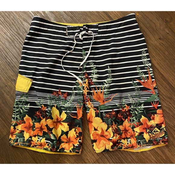 Quicksilver Mens Board Beach Shorts Cargo Multicolor Size W38 - Picture 1 of 4